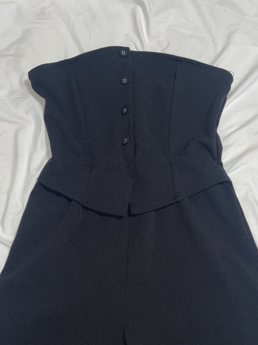 Strapless Black Peplum Jumpsuit